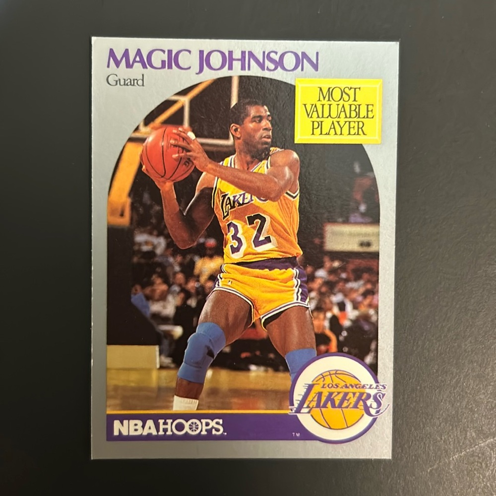 🏀⭐️Magic Johnson MVP. 1990 NBA Hoops Card # 157. Perfect Like New Condition